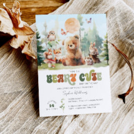 Convite para Chá de fraldas de Beary Cute Woodland