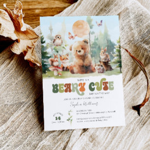 Convite para Chá de fraldas de Beary Cute Woodland
