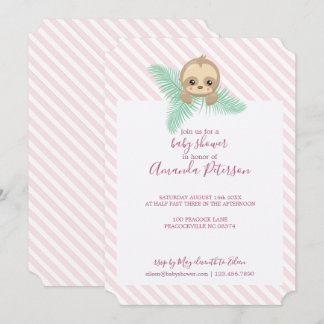 Convite para Chá de fraldas de Bebê Feliz Rosa