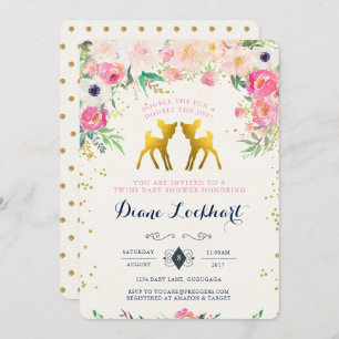 Convite Para Chá de fraldas De Bebê-Veado