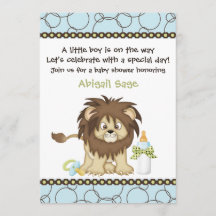 Convite para Chá de fraldas de Bebês Lion Boys