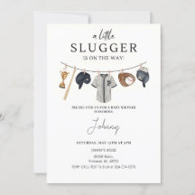 Convite para Chá de fraldas de beisebol