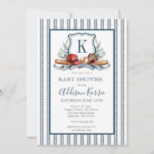 Convite para Chá de fraldas de beisebol