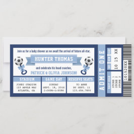 Convite para Chá de fraldas de Bilhete de Futebol,