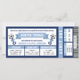 Convite para Chá de fraldas de Bilhete de Futebol,