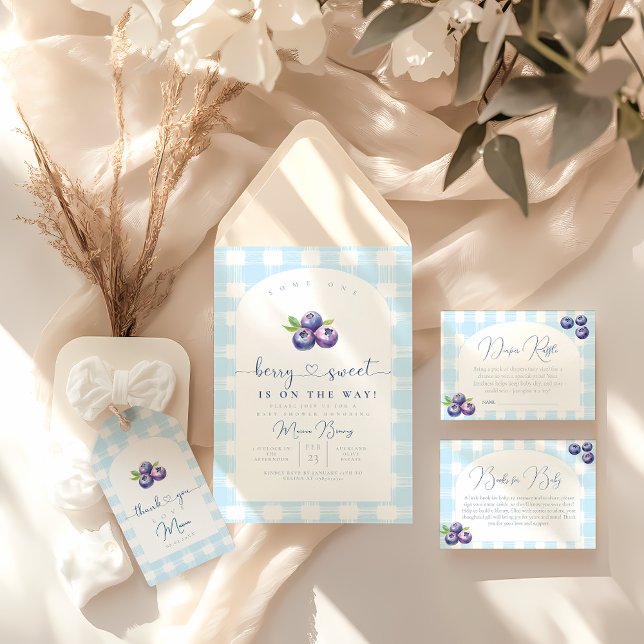 Convite para chá de fraldas de Blueberry (Criador carregado)