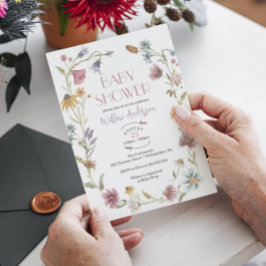 Convite para Chá de fraldas de Boho de Campo de Fl