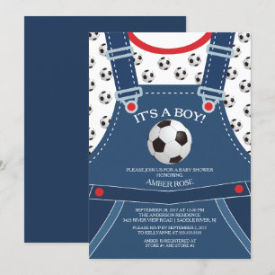 Convite para Chá de fraldas de Bola do SOCCER de 