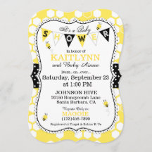 Convite para Chá de fraldas de Bolinhas de Bebês H