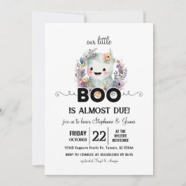 Convite para Chá de fraldas de Boo Floral Hallowee
