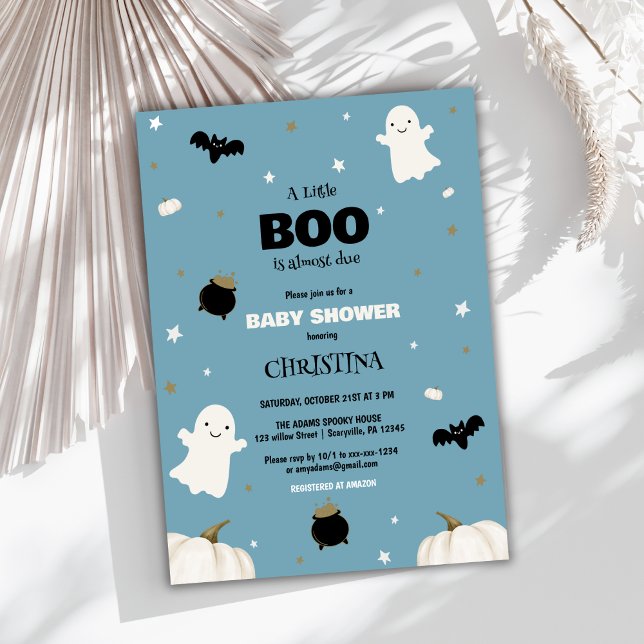 Convite para Chá de fraldas de Boo Ghost Halloween (Criador carregado)