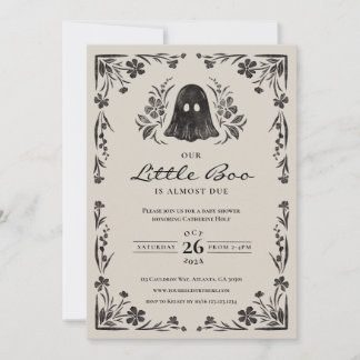 Convite para Chá de fraldas de Boo Halloween