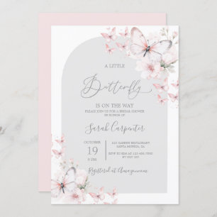 Convite para Chá de fraldas de borboleta