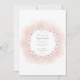 Convite para Chá de fraldas de Borboleta Cherry Bl