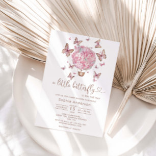 Convite para Chá de fraldas de Borboleta Floral Ro