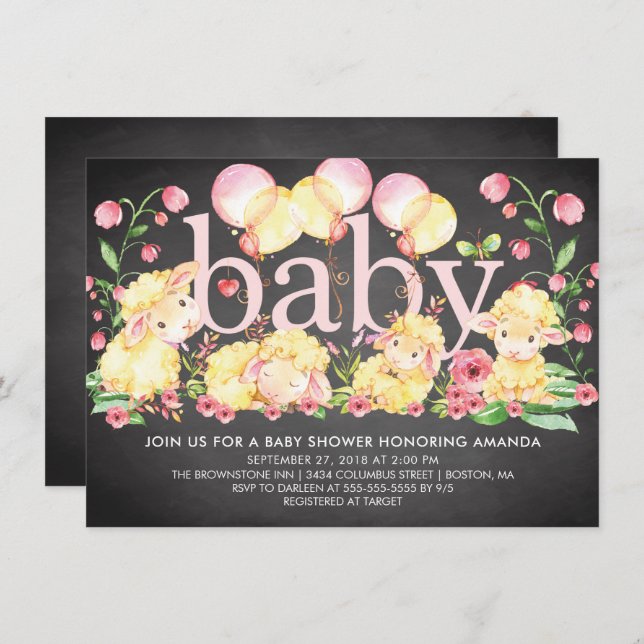 Convite para Chá de fraldas de Borracha Doce (Frente/Verso)