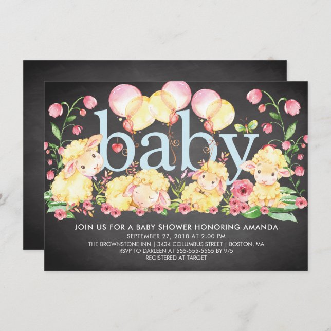 Convite para Chá de fraldas de Borracha Doce (Frente/Verso)