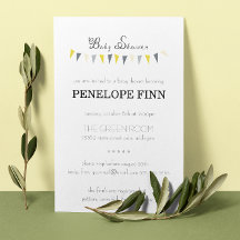 Convite para Chá de fraldas de Bunting