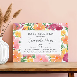 Convite para Chá de fraldas de California Poppy