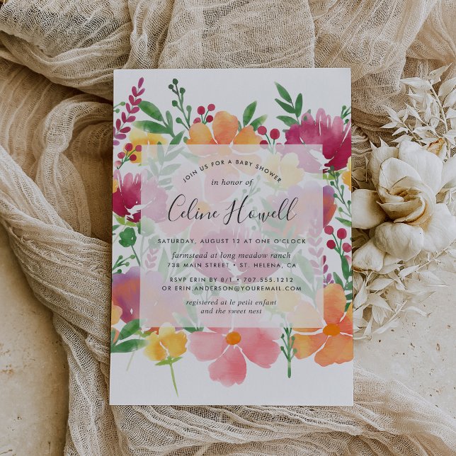 Convite para Chá de fraldas de California Poppy (Criador carregado)