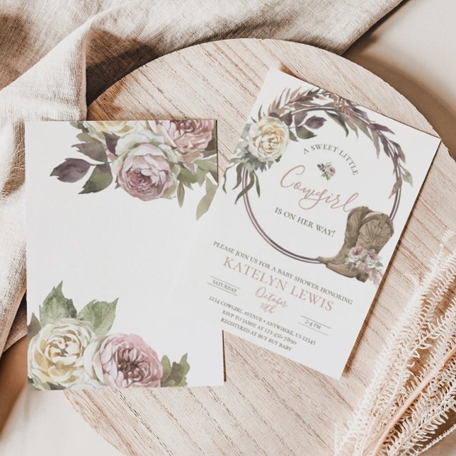 Convite para Chá de fraldas de campo de Cowgirl (Criador carregado)