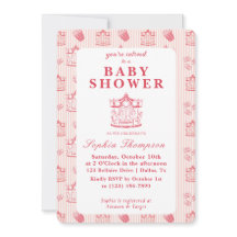 Convite para Chá de fraldas de Carnaval Vintage