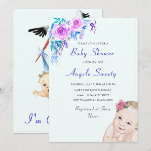 Convite para Chá de fraldas de Carregando de Stor