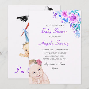 Convite para Chá de fraldas de Carregando de Stor