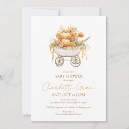 Convite para Chá de fraldas de Carruagem de abóbor