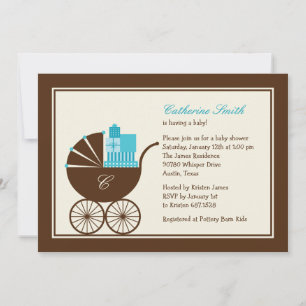 Convite para Chá de fraldas de Carruagem doce - A