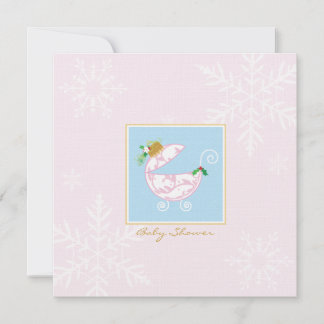 Convite para Chá de fraldas de Carruagem em Massa 