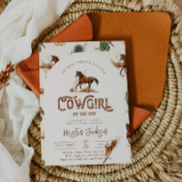 Convite para Chá de fraldas de Cavalo de Cowgirl