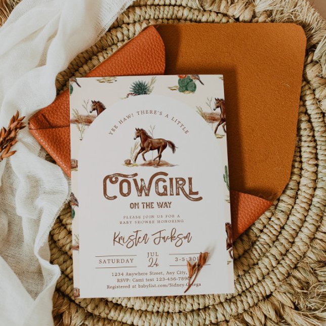 Convite para Chá de fraldas de Cavalo de Cowgirl (Criador carregado)