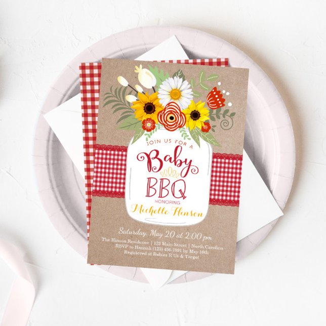 Convite para Chá de fraldas de CHURRASCO de bebê,  (Criador carregado)
