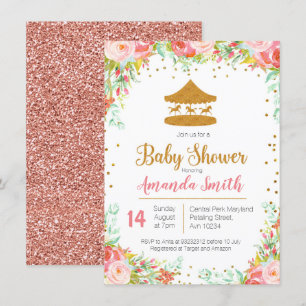 Convite para chá de fraldas de Circo Carnival