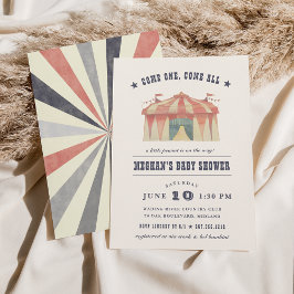 Convite para Chá de fraldas de Circo Vintage