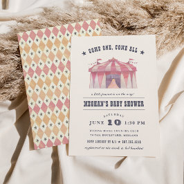 Convite para Chá de fraldas de Circo Vintage