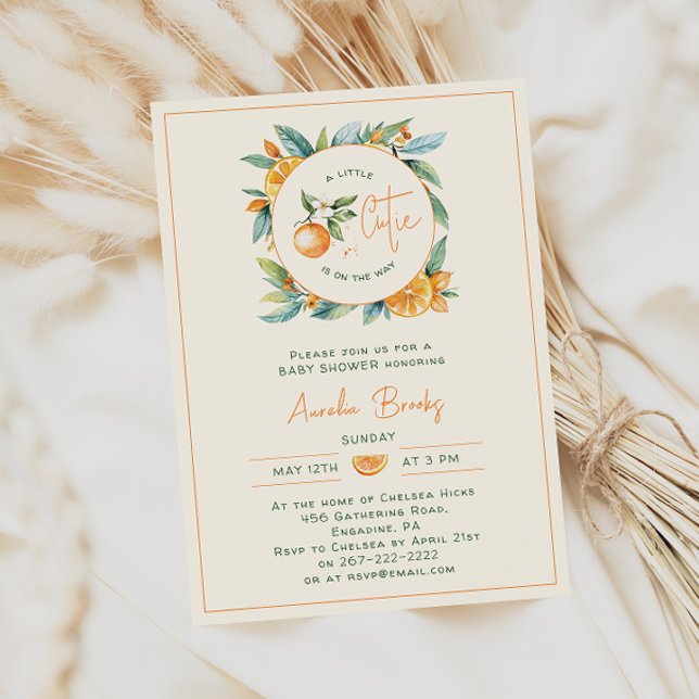 Convite para Chá de fraldas de Citrus Little Cutie (Criador carregado)