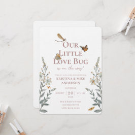 Convite para Chá de fraldas de Código QR de Inseto