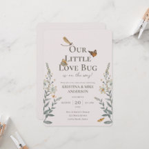 Convite para Chá de fraldas de Código QR de Inseto