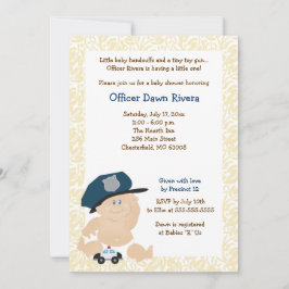 Convite para Chá de fraldas de Cop do POLICIAL 5x7