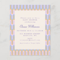 Convite para Chá de fraldas de Correspondência Cut