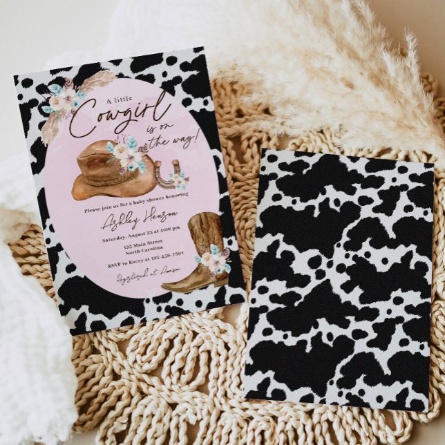 Convite para Chá de fraldas de Cowgirl do País (Criador carregado)