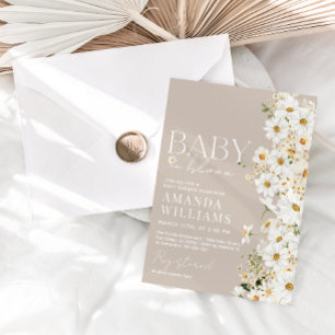 Convite para Chá de fraldas de Daisy Boho Wildflow
