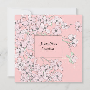 Convite para Chá de fraldas de Dogwood Rosa Vinta