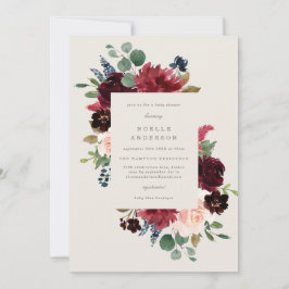 Convite para Chá de fraldas de Elegância de outono