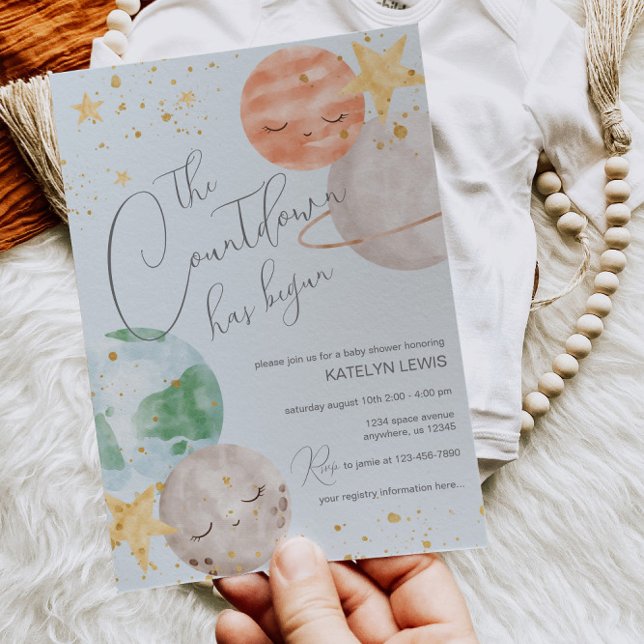 Convite para Chá de fraldas de Espaço Exterior (Criador carregado)