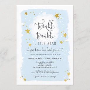 Convite para Chá de fraldas de Estrelas Twinkle T