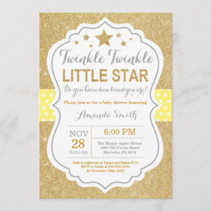 Convite para Chá de fraldas de Estrelas Twinkle T