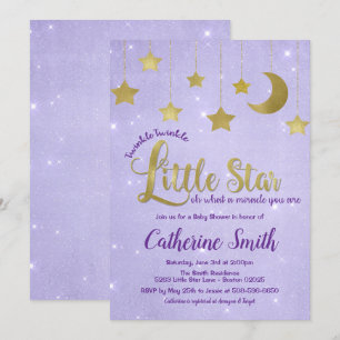 Convite para Chá de fraldas de Estrelas Twinkle T